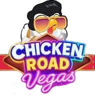 Chicken Road Vegas slot logo by InOut at Hey CasinoChicken Road Vegas