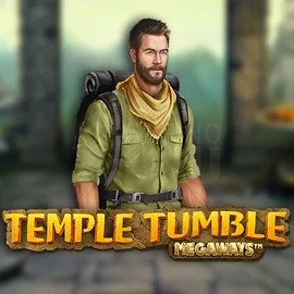 Logo of Temple Tumble Megaways from Relax Gaming at Hey Casino